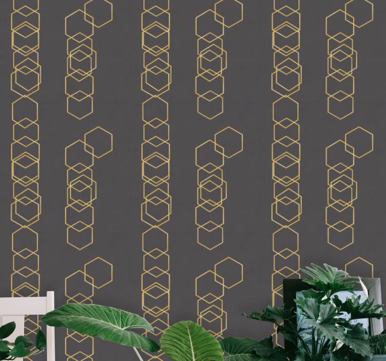 Geometrinen lineaarinen muotoilu geometrinen tapetti - Tenstickers
