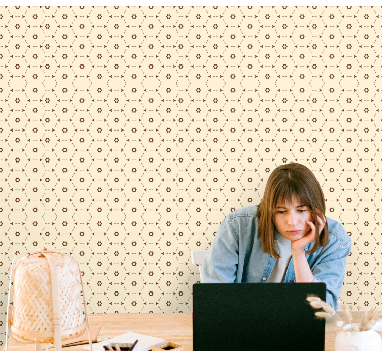 Geometriset kukkakoristeet kukkatapetti - Tenstickers