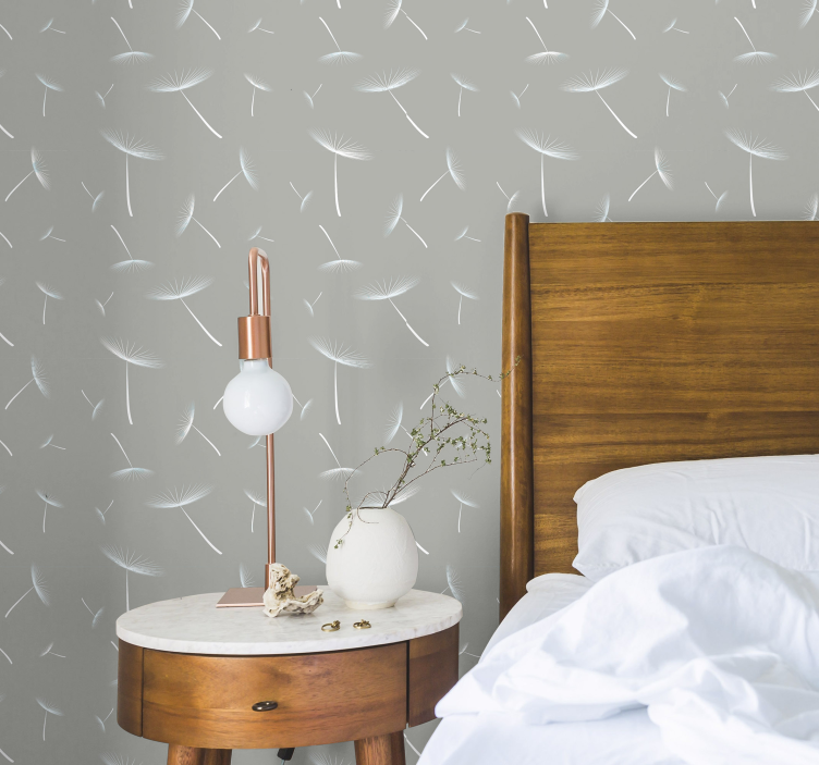 Harmaa kukkainen kevyempi kukkatapetti - Tenstickers