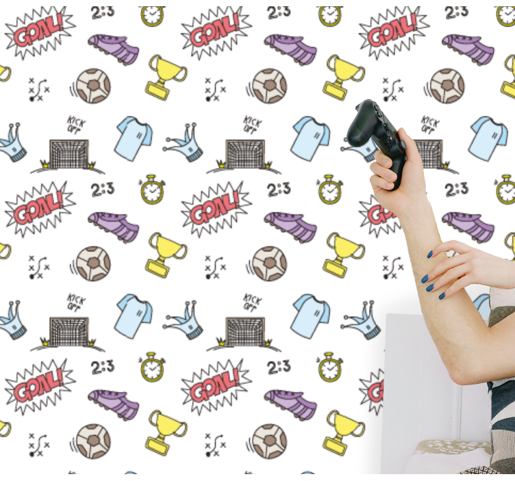 Hauska jalkapallo teema vauvanhuoneen tapetti - Tenstickers