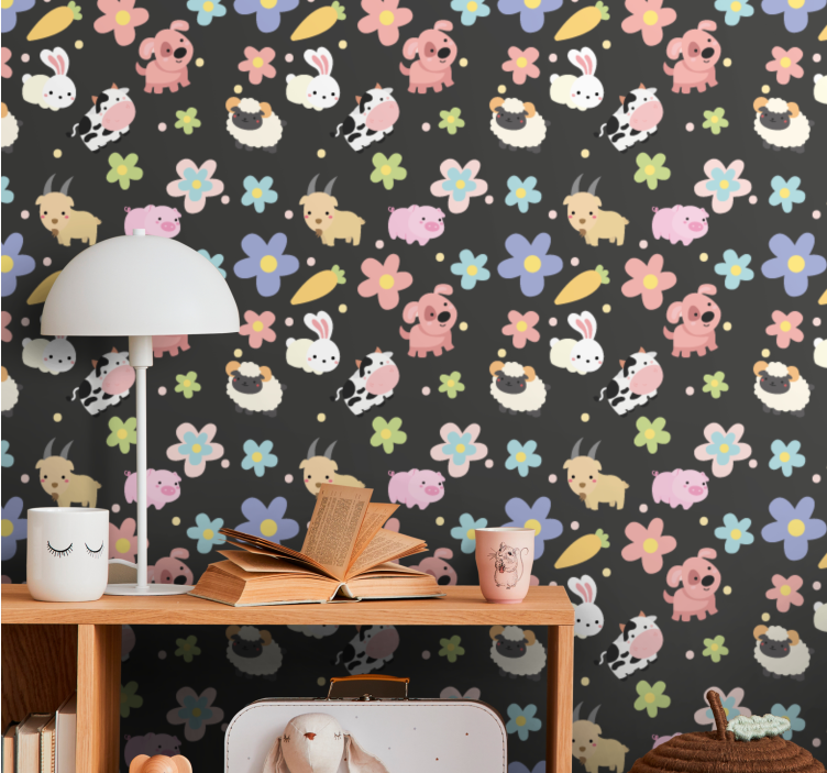 Hauskaa eläinkuviota eläimet taustakuva - Tenstickers