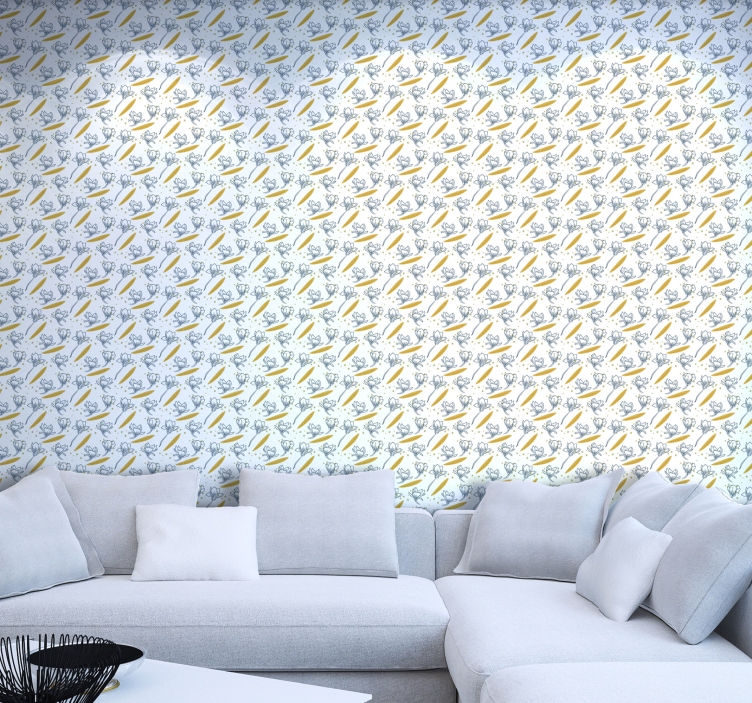 Herkkä kukka kukkatapetti - Tenstickers