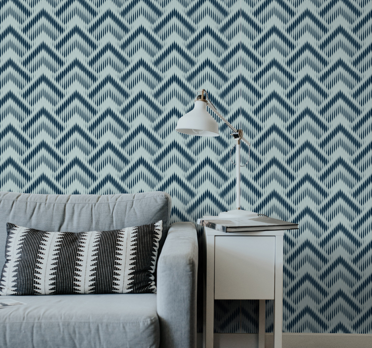Ikat chevron kuvio geometrinen tapetti - Tenstickers