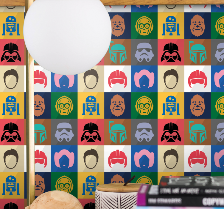 Ikoninen hahmoruudukko taide tapetti - Tenstickers