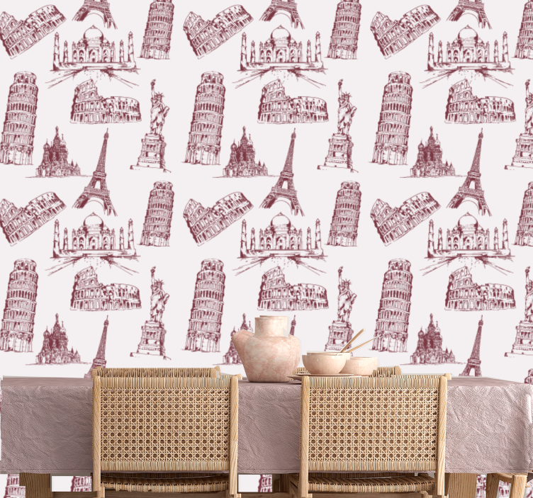 Ikonisia monumentteja kaupunkitapetti - Tenstickers