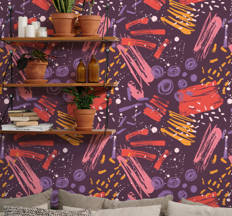 Ilmeikkäät siveltimen vedot abstrakti tapetti - Tenstickers