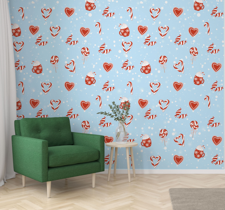 Juhlallisia makeita herkkuja joulutapetti - Tenstickers