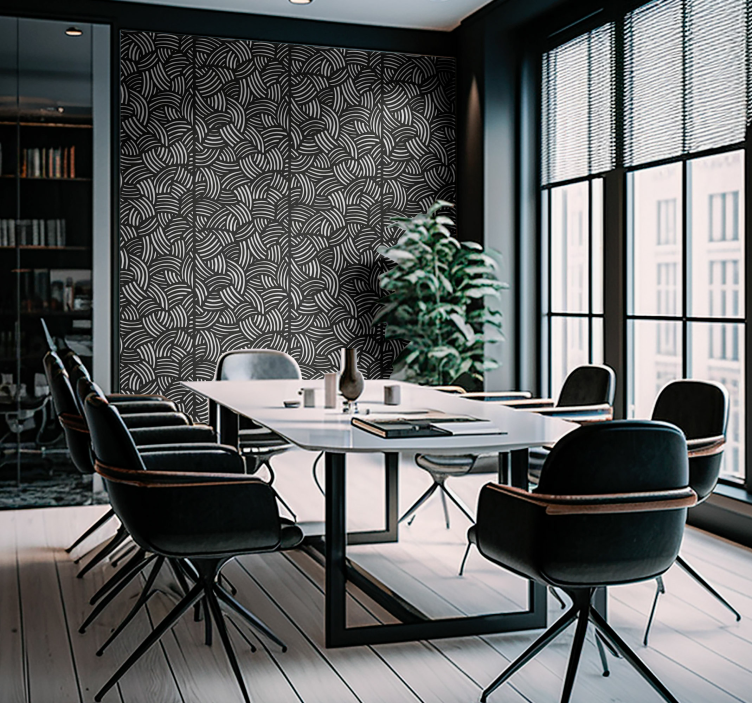 Kaarevat raidat tapetti toimistoon - Tenstickers