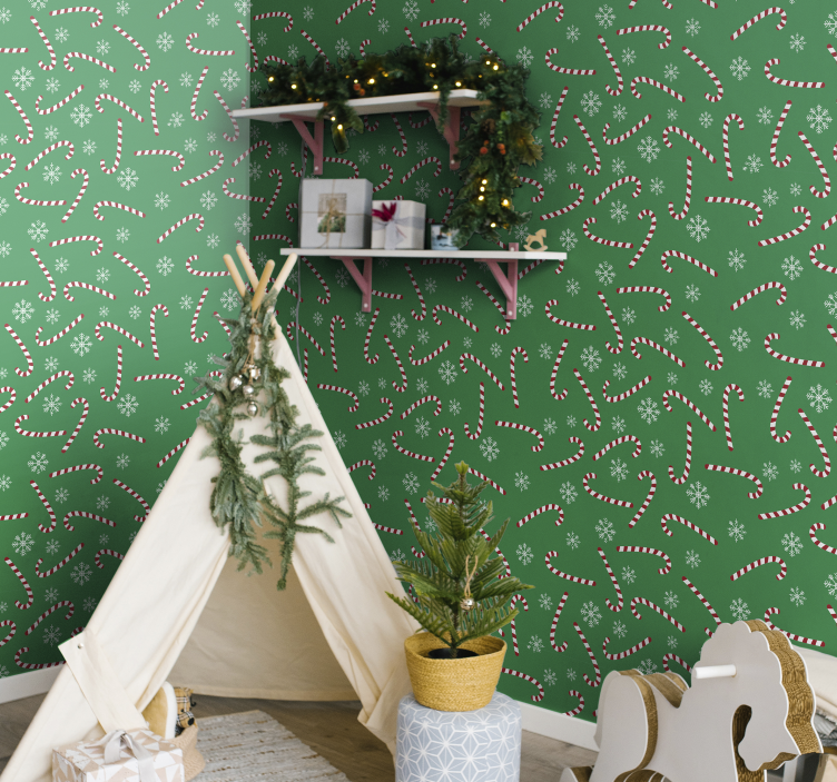 Ihana joulu karkki makuuhuoneen tapetti - Tenstickers