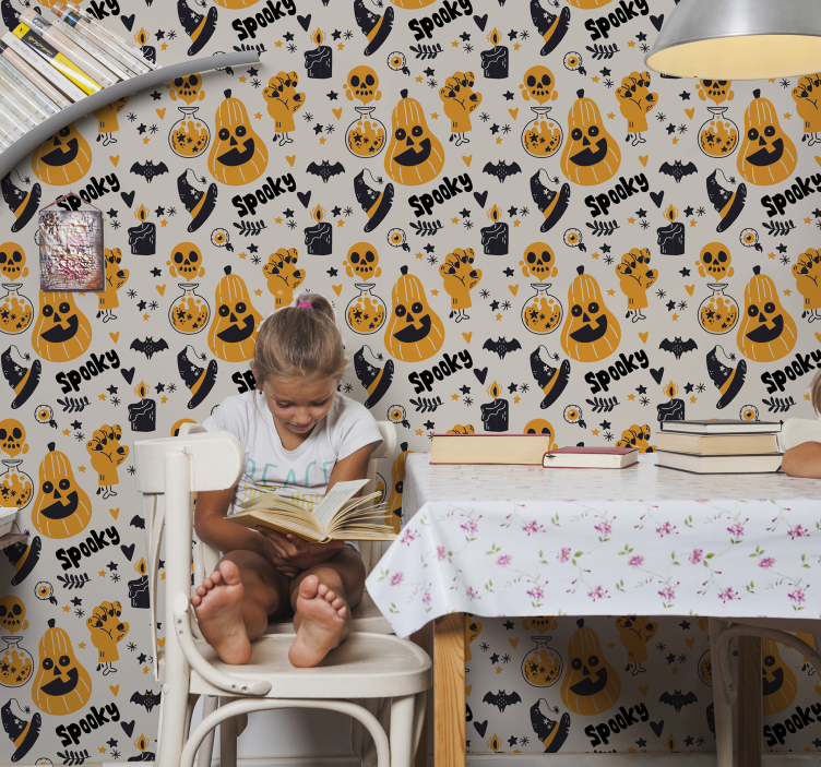Karmea kurpitsa halloween tapetti - Tenstickers