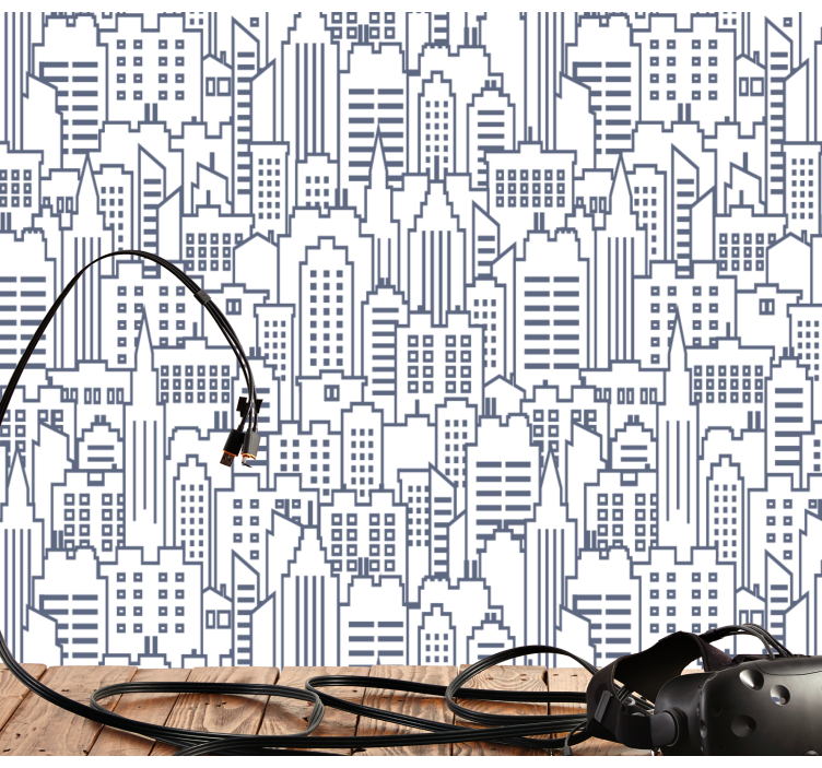 Kaupunkien siluetteja kaupunkitapetti - Tenstickers