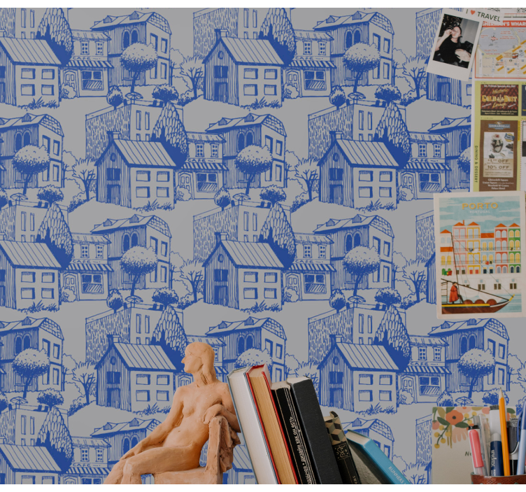 Kaupunkiluonnoksen kuva kaupunkitapetti - Tenstickers