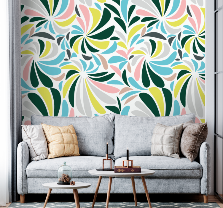 Ketjutetut värilliset höyhenet muut raitatapetit - Tenstickers