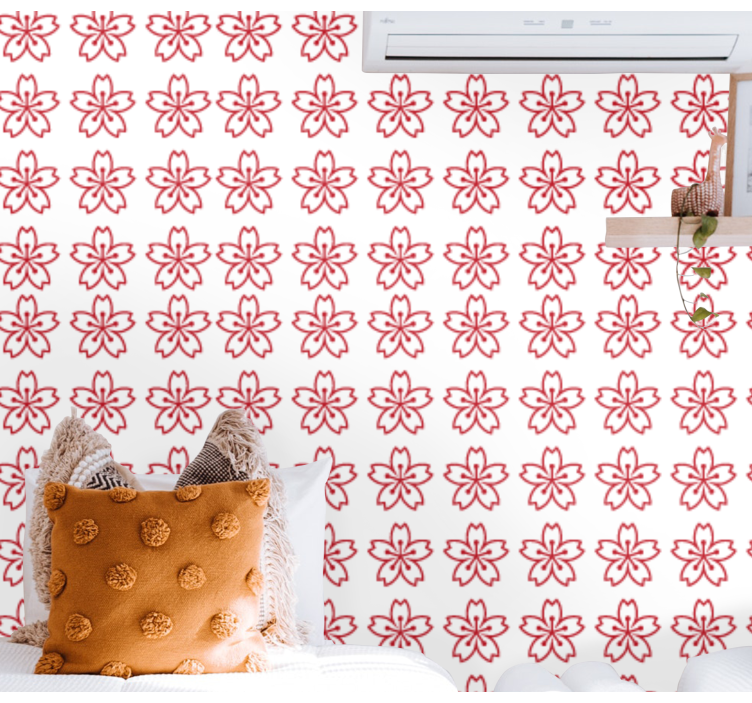 Kukkainen symmetria kukkatapetti - Tenstickers