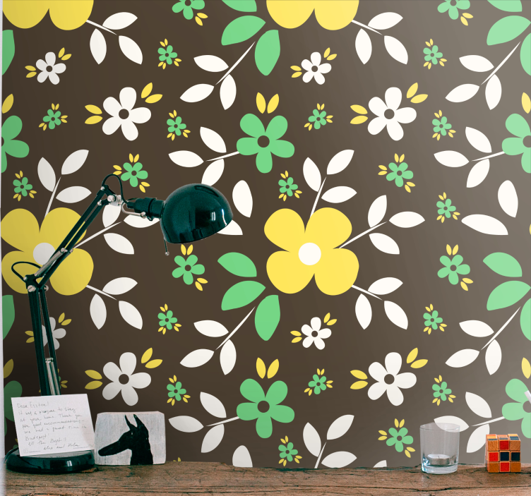 Kukkakukinta puhkesi kukkatapetti - Tenstickers