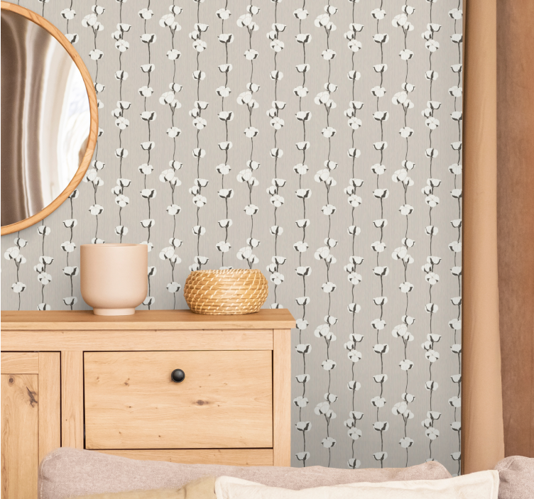 Puuvillan kukkapolku kukkatapetti - Tenstickers