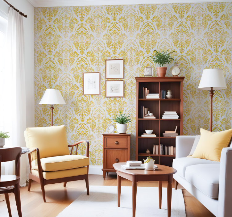 Kultainen muotoilu barokkitapetti - Tenstickers