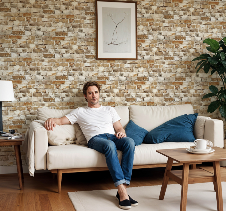 Kulunutta materiaalia kiviseinä tapetti - Tenstickers