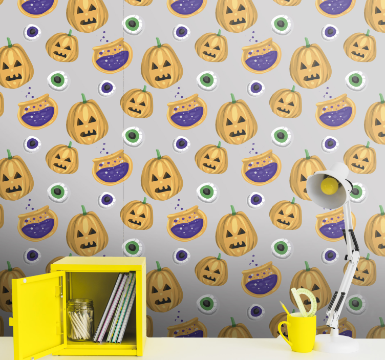 Kurpitsa kuvio halloween tapetti - Tenstickers