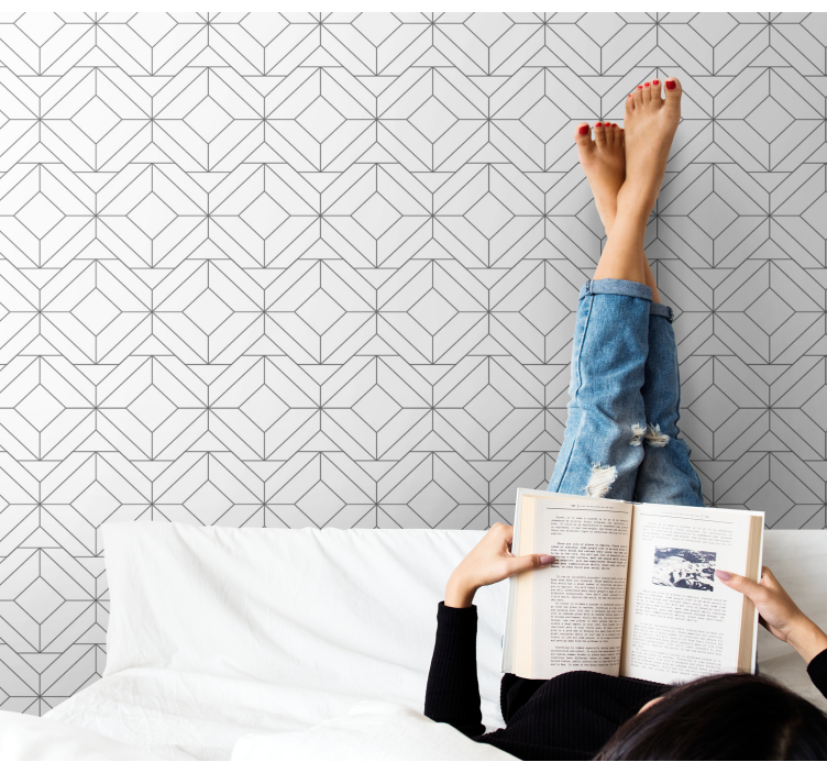 Kuutiomainen kuvio geometrinen tapetti - Tenstickers
