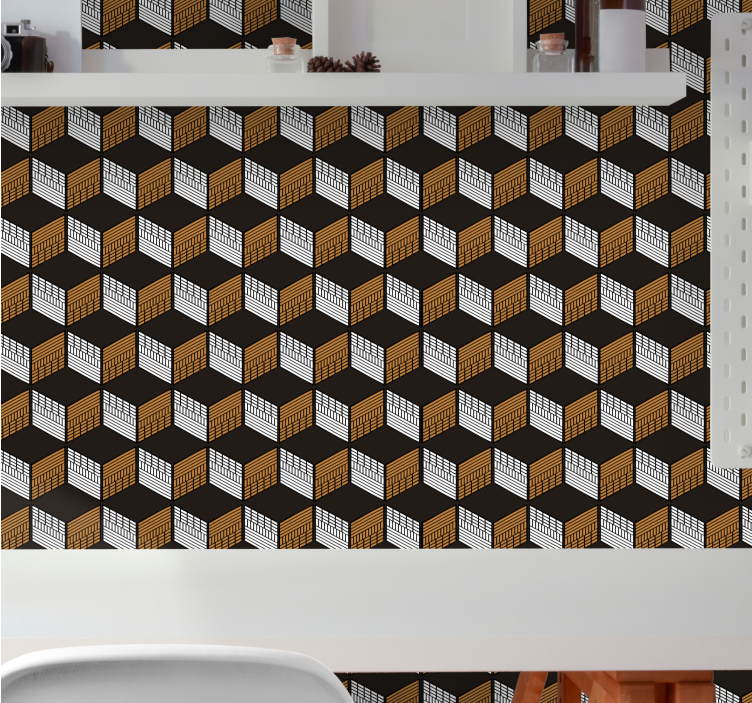 Kuutiotaidetta 3d tapetti - Tenstickers