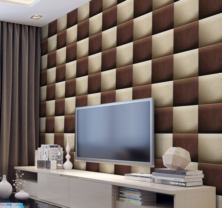 Kuvio tapetti - suklaa shakkilauta - Tenstickers