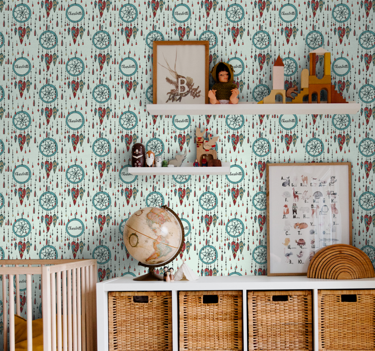 Lasten tapetti nimellä unen sieppari lastenhuoneen tapetti - Tenstickers