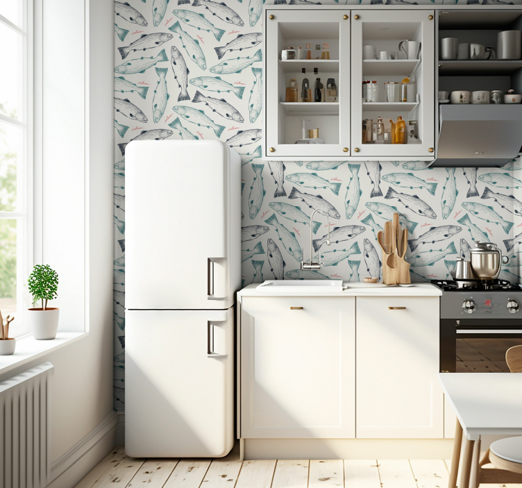 Lohi-aihe kalastus tapetti - Tenstickers