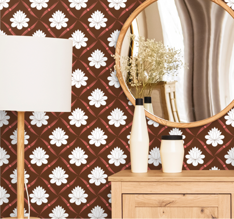 Lootuskuviosuunnittelu kukkatapetti - Tenstickers