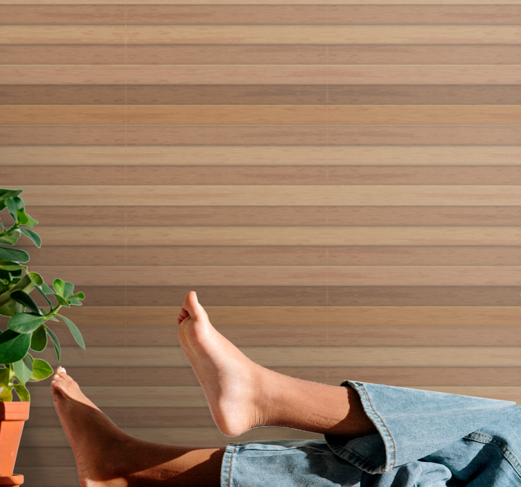 Luonnolliset pystysuorat nauhat puutapetti - Tenstickers