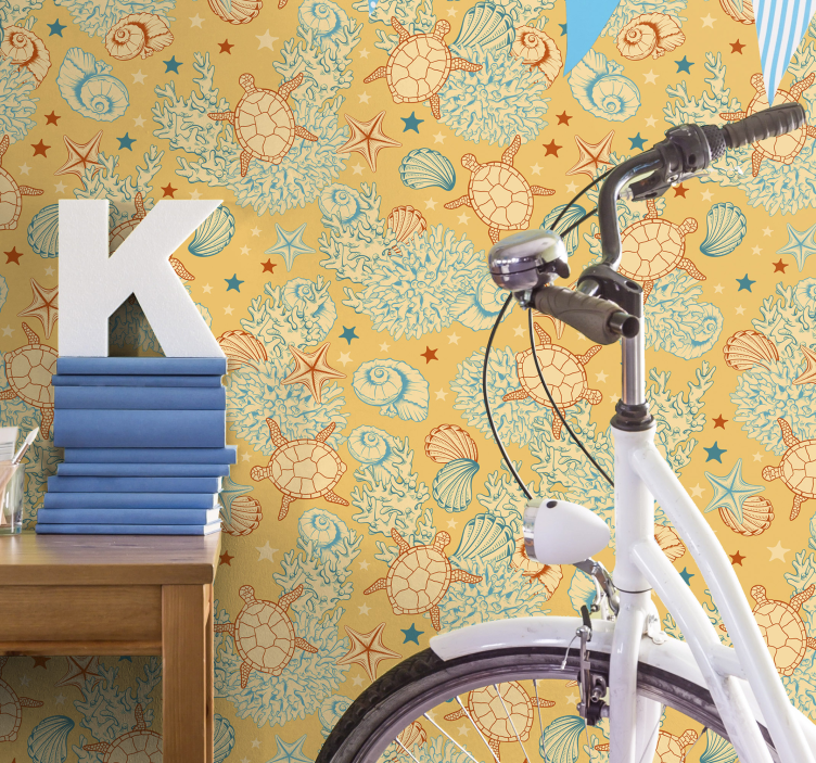 Merenalaisen elämän pehmeät värit eläintapetti - Tenstickers