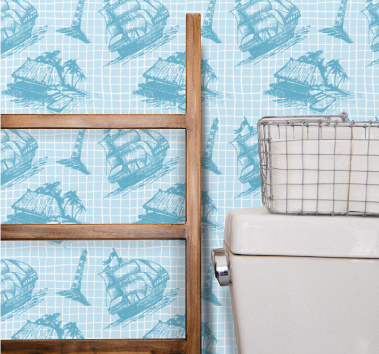Merenkulun luonnoksia taide tapetti - Tenstickers