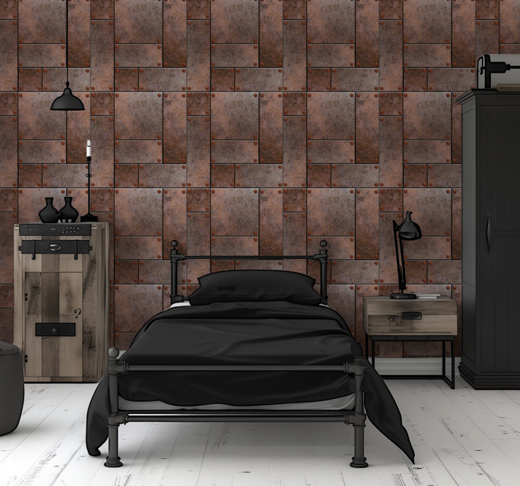 Metallilevyt nuoren huoneen tapetti - Tenstickers