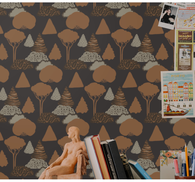 Metsän siluetti luonto tapetti - Tenstickers