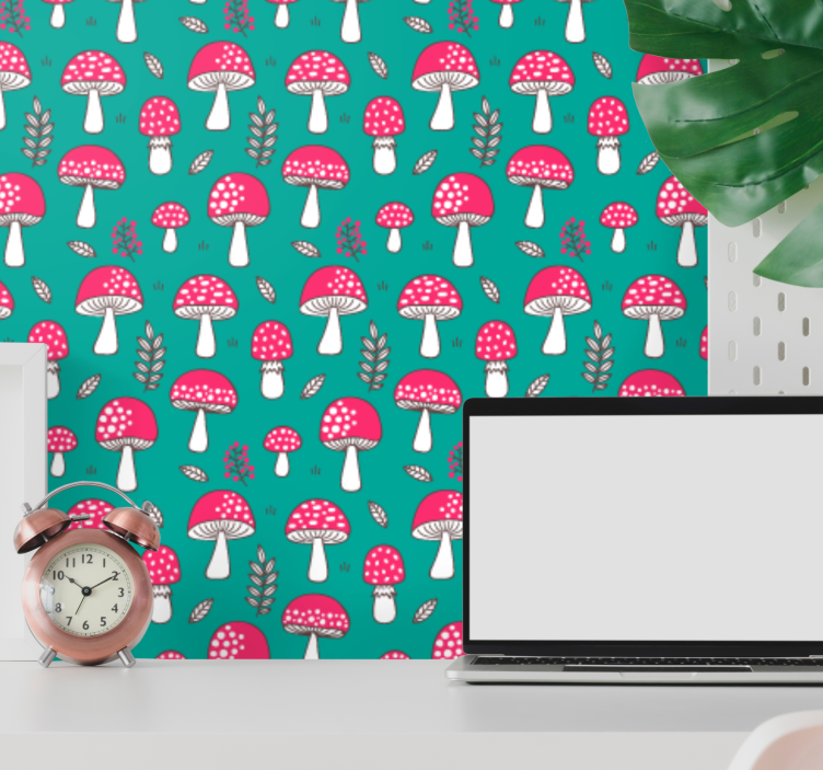 Metsäsienien kuvio luonto tapetti - Tenstickers