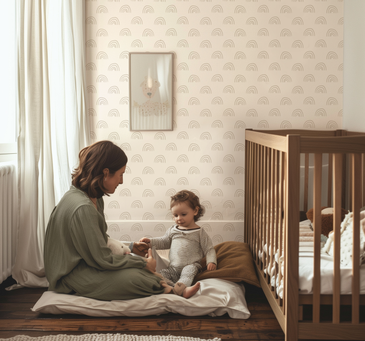 Minimalistinen sateenkaari tapetti vauvanhuoneeseen - Tenstickers