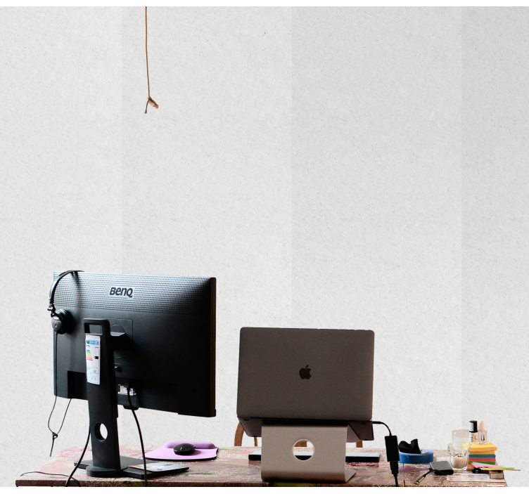 Minimalistinen työtila tiilitapetti - Tenstickers