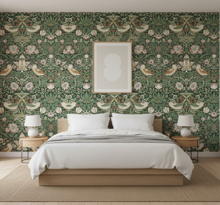 Morris-tyylinen lintutapetti - Tenstickers