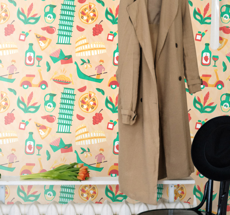 Muoti ja ruoka italia Nuoren huoneen tapetti - Tenstickers