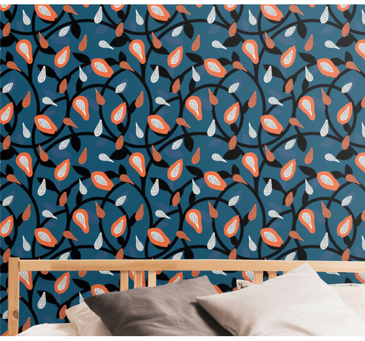 Papaija ja kasvit modernit tapetit - Tenstickers