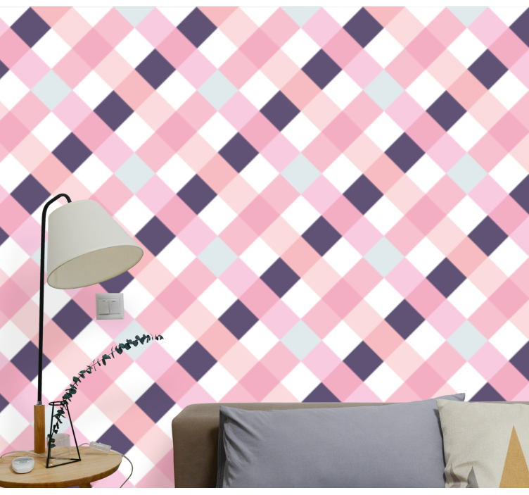 Pastelli argyle kuvio geometrinen tapetti - Tenstickers