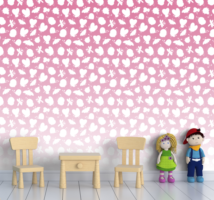 Perhonen kuvio perhostapetti - Tenstickers