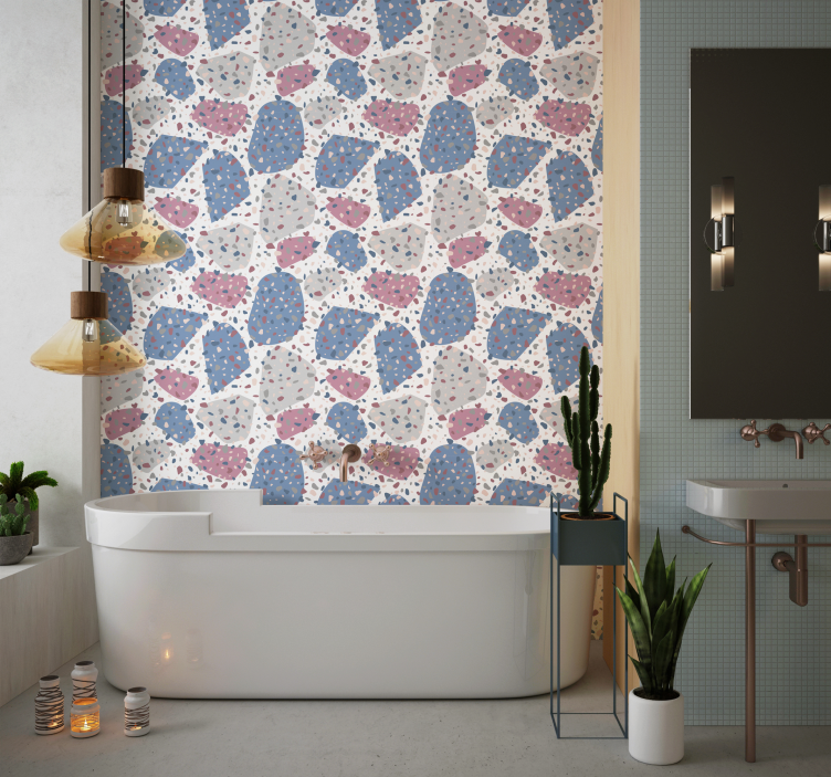 Pilkullinen terrazzo ympyrät tapetti - Tenstickers