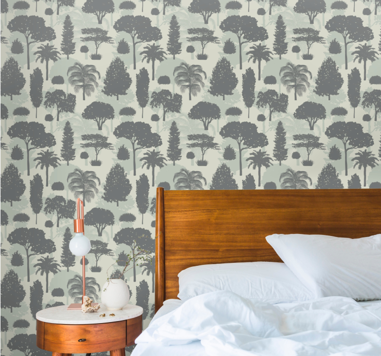 Puu siluetti kuvio maisematapetti - Tenstickers