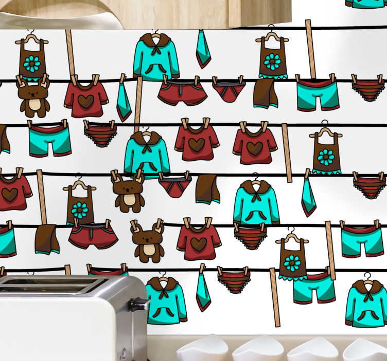 Pyykkikarhu teema eläimet tapetti - Tenstickers