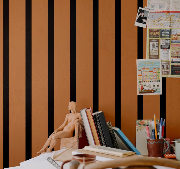 Raidallinen muotoilu raitatapetti - Tenstickers