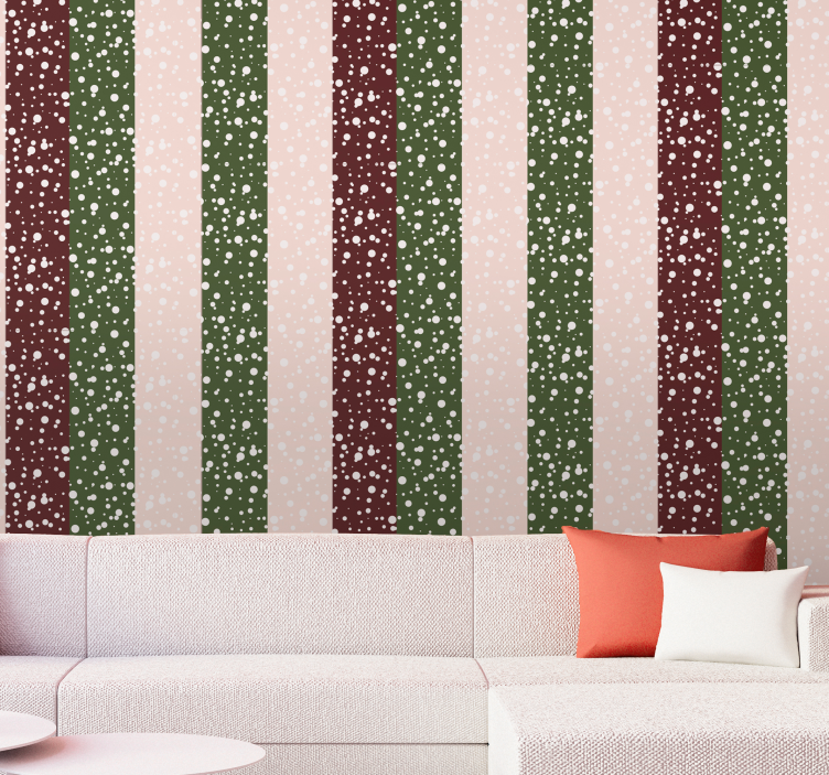 Raidallinen polkakuvio raitatapetti - Tenstickers