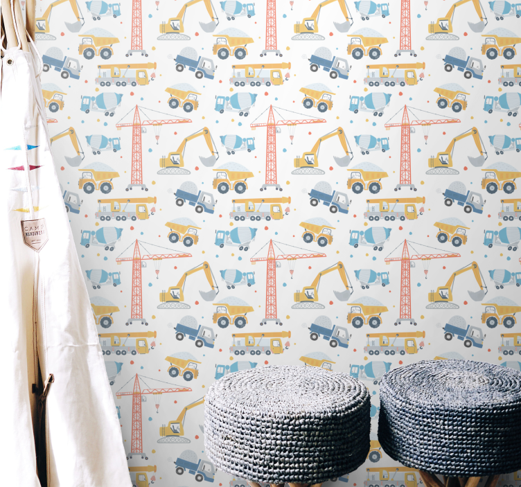 Rakennusmotiivit lastenhuoneen tapetti - Tenstickers