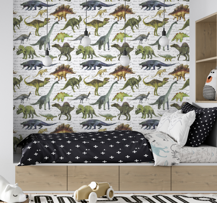 Realistiset dinosaurukset lastenhuoneen tapetti - Tenstickers