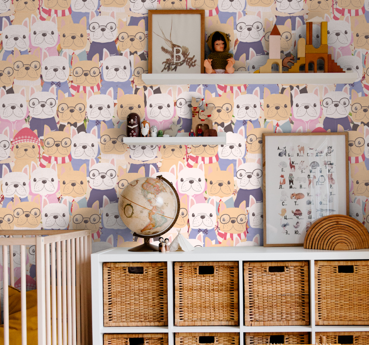 Sarjakuvabulldogit koira tapetti - Tenstickers